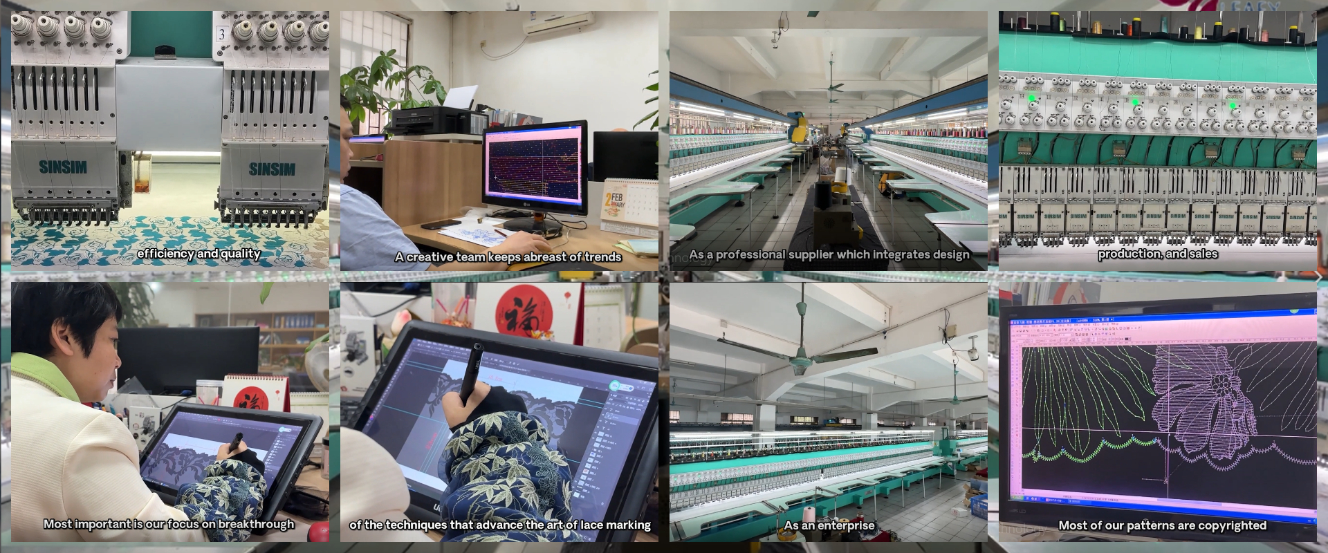 품질 엠브로이드된 레이스천 공장