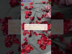 새로운 컬렉션 빨간색 큐인 수직 蕾丝 천 3D 꽃 우아한 웨딩 수직 천