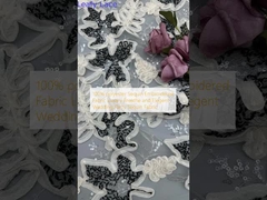 100% 폴리에스테르 세킨 embroidered 직물 고급스러운 숨쉬고 우아한 결혼식 파티 세킨 직물