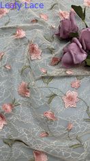잎 embroidery renda 직물 꽃 우아한 100% 면화 드레스