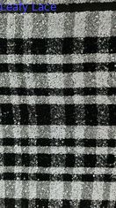 잎자루 럭셔리 세킨 embroidered Fabric New Collection Plaid Style 패션 쇼 천