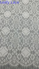잎 embroidery 蕾丝 织物 우아한 흰색 패션 쇼 드레스