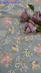 세킨 embroidered fabric 잎자루 세킨 floral breathe 세킨  renda fabric 럭셔리 오케이션 fabric