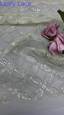 네 개의 클로버 잎 쉐이크 embroidered fabric for gowns 호흡 여자 웨딩 드레스