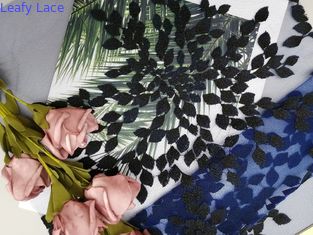 어린 소녀 드레스를 위한 우아한 로열 블루 과장 3D 꽃 레이스천