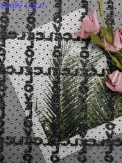 검은 집단 반짝거림 얇은 명주 그물 루렉스 과장 금속성 레이스천