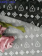AZO 무료 얇은 명주 그물 메쉬 인쇄 레이스 패브릭 Balck 지상 흰색 무리