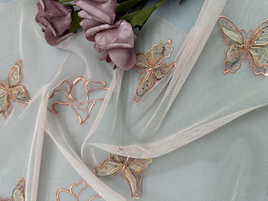 129CM 3D Butterfly Embroidery Fabric For Women Dress