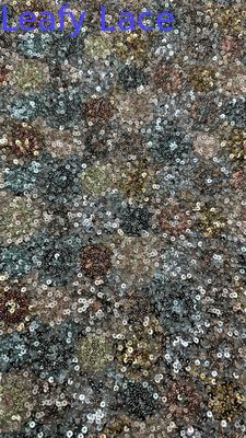 Colorful 100% Polyester Style Sequin Embroidered Fabric For Fashion Show Dress
