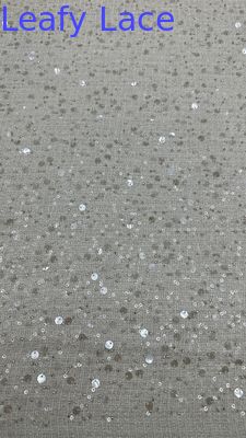 Beautiful Sequin Lace Fabric Lustre Embroidered Lace Fabric Leafy High Quality