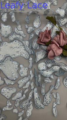 Intricate Venise Lace Rich Patterns Great for Vintage Eｍbroidered Sequin Embroidery Fabric Shining