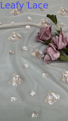 Luxury Sequin Beaded Embroidered Fabric Lace Fabric For Couture Occasion