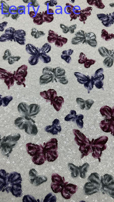 Butterfly Sequin Embroidered Fabric Mesh Lace New Collections for Garments Gowns Fashion Design