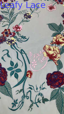 Embroidered Lace On Nude Mesh Romantic And Delicate Fabric For Spring Gala Gowns