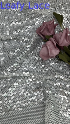 Tulle Sequin Mesh Embroidered Lace Fabric Polyester Hollow-up for  Evening Dresses