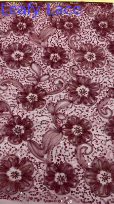 Sequin 3D Floral Lace Fabric Fabric Fresh Styles for Your Brand Customized Dresses Gowns