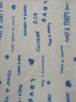 Letter Flocked Mesh Fabric