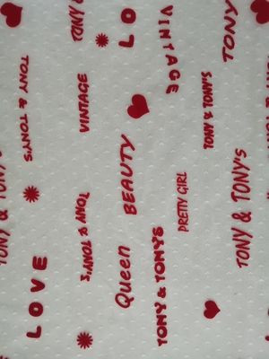 Letter Flocked Mesh Fabric