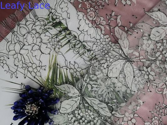 Tone - Tone White Black French Chantilly Floral Apparel Fabric