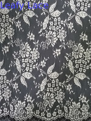 Tone - Tone White Black French Chantilly Floral Apparel Fabric