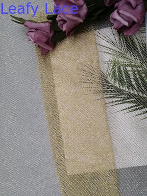 Gold Soft Metallic Lurex Mesh Fabric For Evening Dress