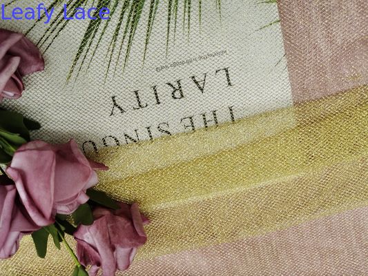 Gold Soft Metallic Lurex Mesh Fabric For Evening Dress