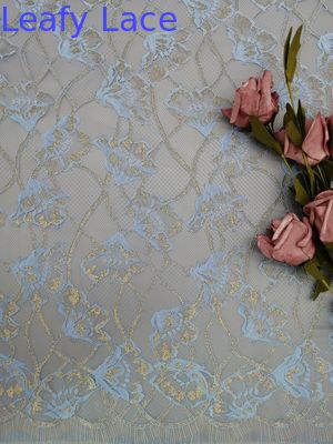 Lace Embroidery Metallic Floral Fabric Women Garment Textile