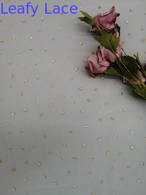 Metallic Star Shape Tulle Mesh Fabric Women Dress Foil Printing Coating