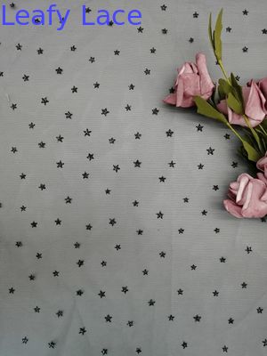 Metallic Star Shape Tulle Mesh Fabric Women Dress Foil Printing Coating