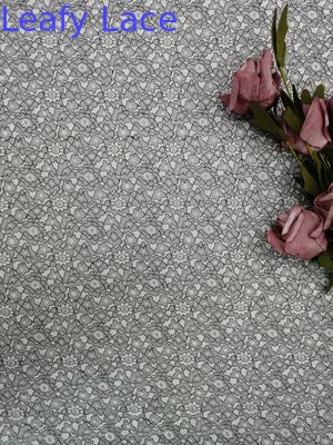 White Black Two Tone Lace Fabric Tulle Embroidery Polyester Nylon Lace Trim