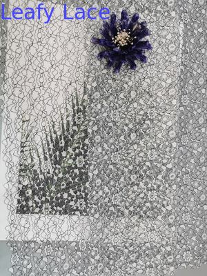 White Black Two Tone Lace Fabric Tulle Embroidery Polyester Nylon Lace Trim