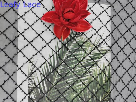 125CM Geo Party Black Sequin Beaded Lace Applique Fabric