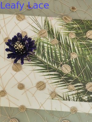 Tulle Metallic Lace Embroidered Dot Fabric Little Girl Dress