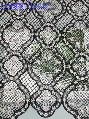 Water Soluble Embroidery Colored Floral Chemical Lace Fabric