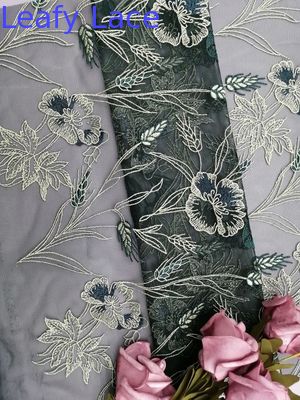 Embroidered Tulle Mesh Fabric Garden Flower Lace Bedding Cloth