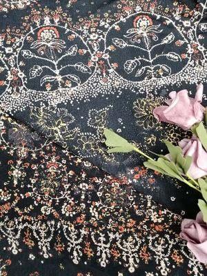 Digital printing knitted  fabric Printed Lace fabric Floral printed fabric