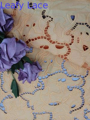 100% Cotton Embroidered Eyelet Fabric Laser Cut Combed Cotton Cloth