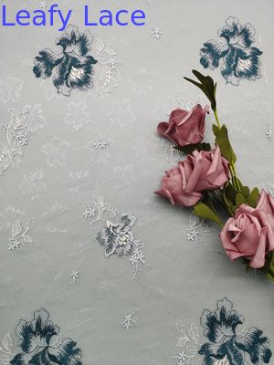 120-130CM Embroidered Lace Fabric For Wedding Party , Fashion Show