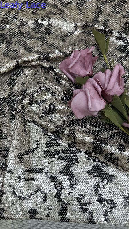 Zebra Pattem Embroidered Sequin Fabric Shinning For Evening Wedding Party Occasion Using