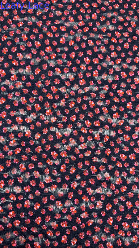 Cutie Pink Flowers Embroidered Lace Fabric For Wedding Dresses Customized Beautiful Dresses