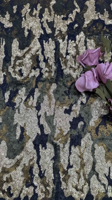 124cm 다채색 쉐이크인 embroidery fabric With Ground Mesh for Evening Dress