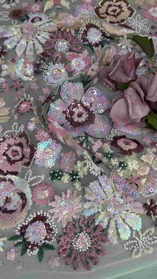 반 순수한 꽃 쉐이크 embroidered fabric for women 패션 드레스