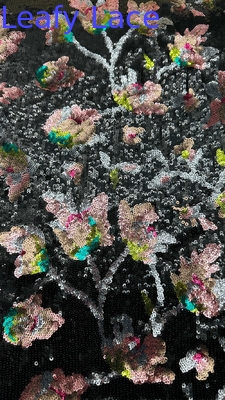 화려한 넥타이 embroidered 세킨 천 롤 드레스 장식