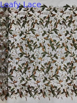 섬세한 꽃 Mesh 세킨 embroidered 직물 가정 장식 여자 의류