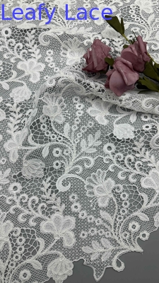 전체 너비 화학 embroidery 직물 흰색 꽃 패턴 로딩 텍스처 패션 여성 의류