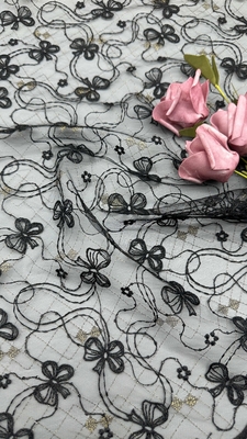 여성용 럭셔리 플라워 시킨 embroidery fabric lace fabric for wedding and birthday