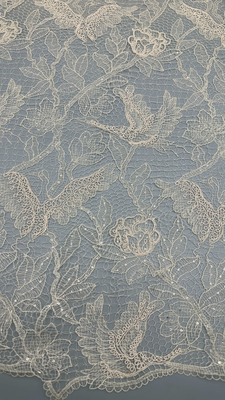 지속가능 한 쉐이크 잎 embroidery 직물 珠珠 耐久 优雅