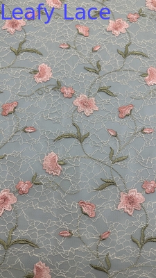 잎 embroidery renda 직물 꽃 우아한 100% 면화 드레스