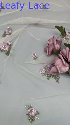 귀걸이 꽃 蕾丝 织物 embroidered 蕾丝  Mesh Breathe Fabric Occasion Dressing Birthday Fabric