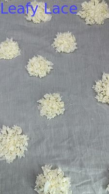 잎자루 툴레  Mesh 직물 embroidered 蕾丝 직물 꽃 呼吸  Mesh 잎자루 의 의상